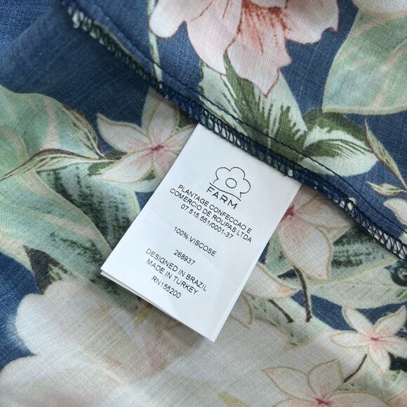 ANTHROPOLOGIE FARM RIO DE JANEIRO MIDNIGHT FLOWER WRAP DRESS SMALL - Picture 11 of 12